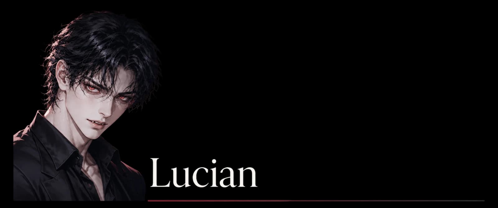 Upper-body character portrait of Lucian
