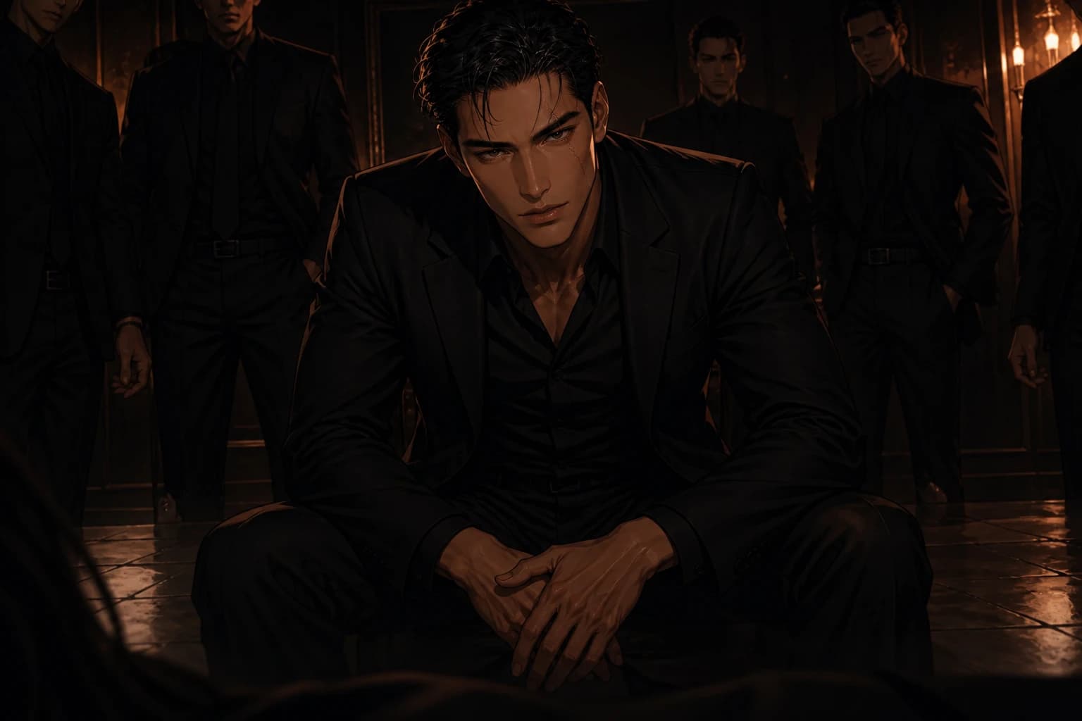 Damian watches the captive awaken before his guards